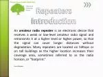 Repeaters Introduction - slide 1