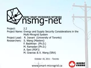 Project: 2.2 Project Name: Energy and Supply Security Considerations in the