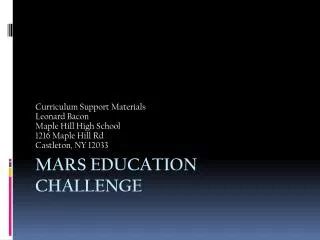 Mars Education Challenge