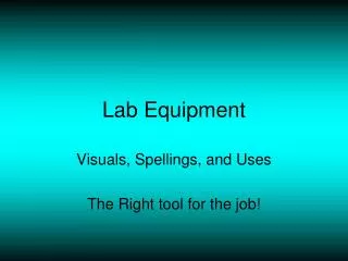Lab Equipment