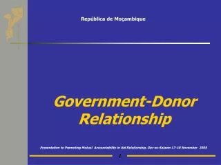 Government-Donor Relationship