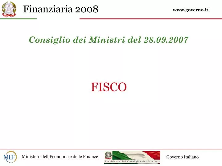 consiglio dei ministri del 28 09 2007