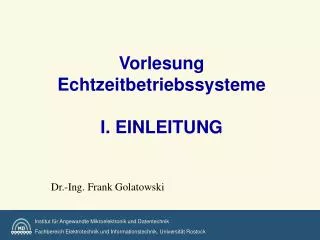 Vorlesung Echtzeitbetriebssysteme I. EINLEITUNG