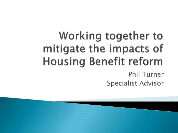 working together to mitigate the impacts of housing benefit reform