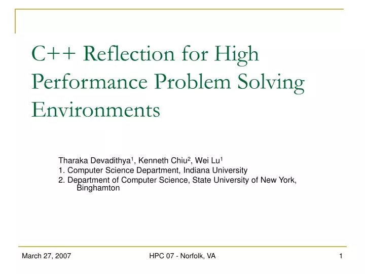 c reflection for high performance problem solving environments