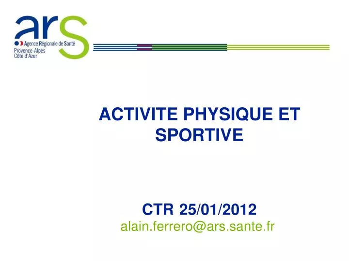 activite physique et sportive ctr 25 01 2012