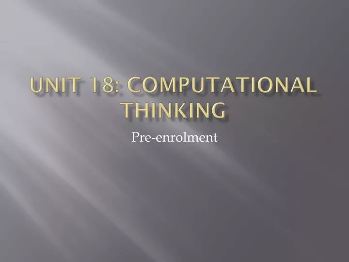 unit 18 computational thinking