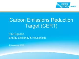 Carbon Emissions Reduction Target (CERT)