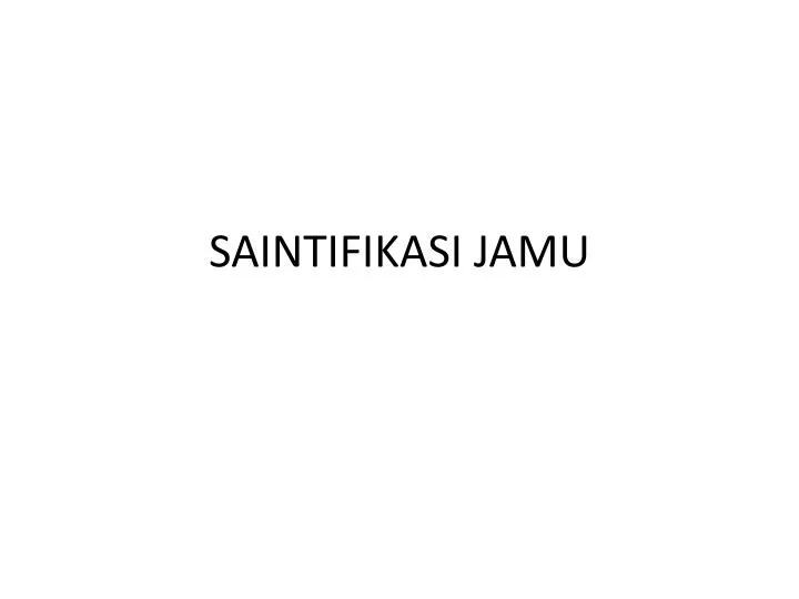 saintifikasi jamu