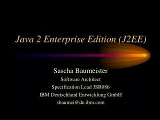 Java 2 Enterprise Edition (J2EE)