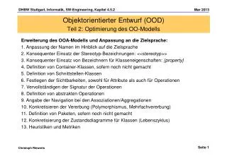 Objektorientierter Entwurf (OOD) Teil 2: Optimierung des OO-Modells