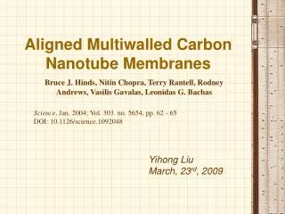 Aligned Multiwalled Carbon Nanotube Membranes