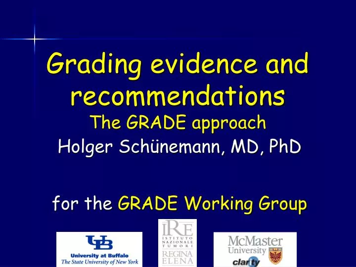 grading evidence and recommendations the grade approach
