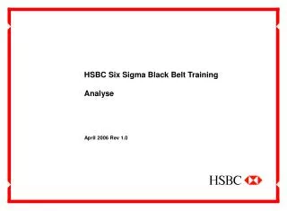 HSBC Six Sigma Black Belt Training Analyse