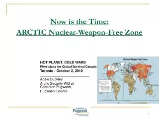 Now is the Time: ARCTIC Nuclear-Weapon-Free Zone