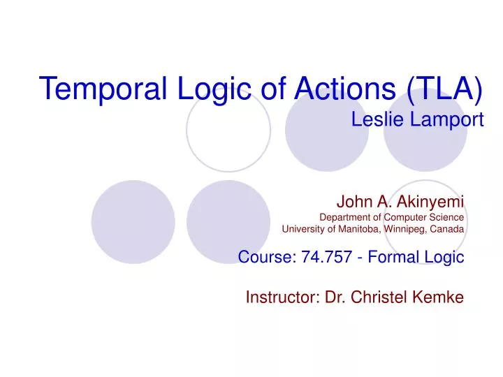 temporal logic of actions tla leslie lamport