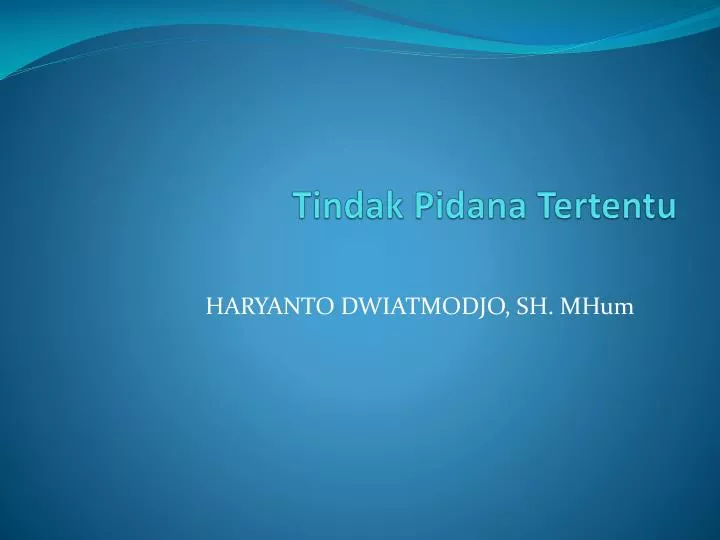 tindak pidana tertentu