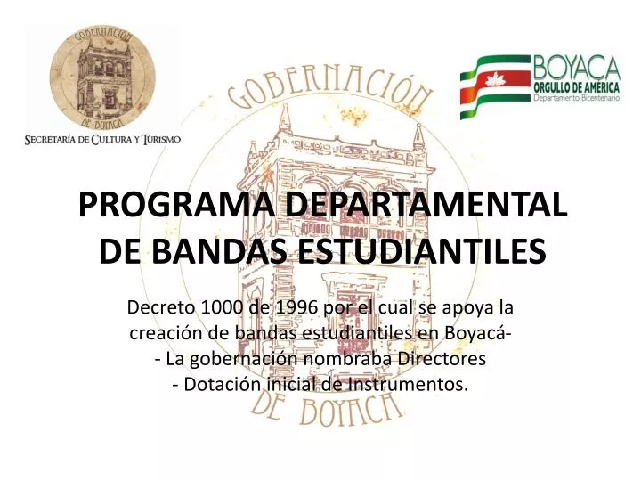 programa departamental de bandas estudiantiles