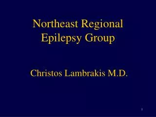 Northeast Regional Epilepsy Group Christos Lambrakis M.D.