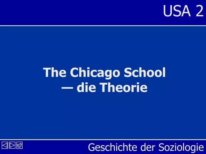 the chicago school die theorie