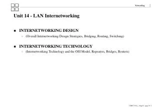 Unit 14 - LAN Internetworking INTERNETWORKING DESIGN