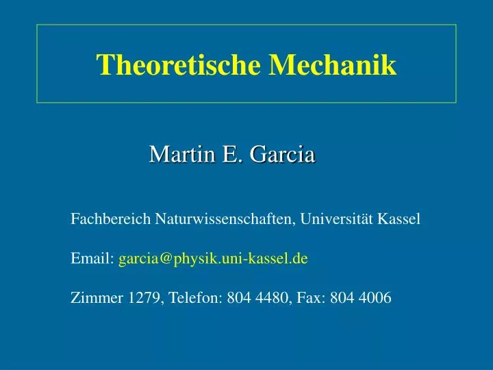 theoretische mechanik