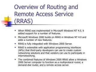Overview of Routing and Remote Access Service (RRAS)