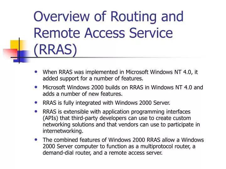 overview of routing and remote access service rras