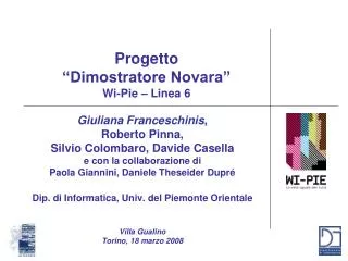 Progetto “Dimostratore Novara” Wi-Pie – Linea 6