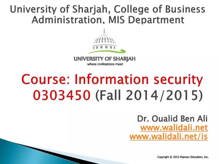 course information security 0303450 fall 2014 2015