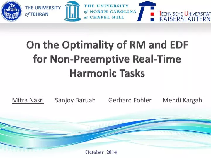 on the optimality of rm and edf for non preemptive real time harmonic tasks
