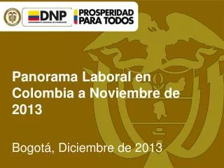 Panorama Laboral en Colombia a Noviembre de 2013