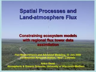 Spatial Processes and Land-atmosphere Flux