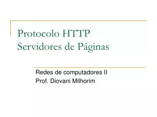 Protocolo HTTP Servidores de Páginas
