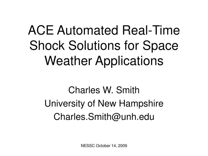 ace automated real time shock solutions for space weather applications