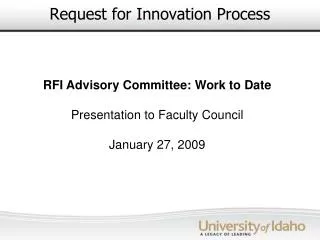Request for Innovation Process