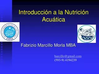 Introducción a la Nutrición Acuática
