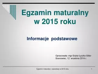 Egzamin maturalny w 2015 roku