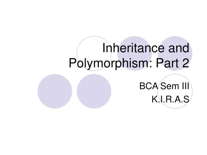 inheritance and polymorphism part 2