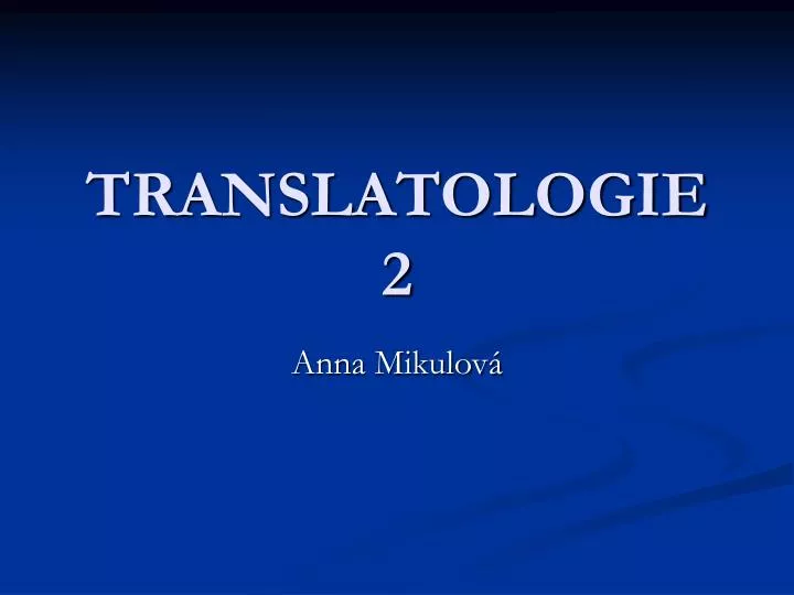 translatologie 2