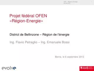 Projet fédéral OFEN «Région-Energie»