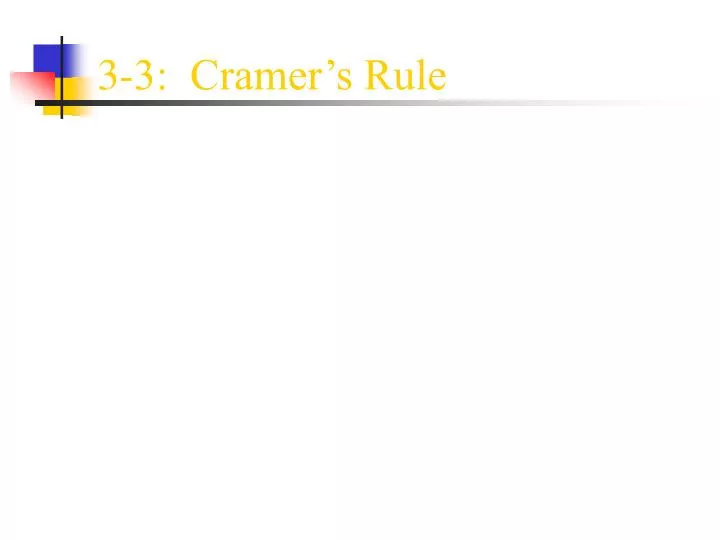 3 3 cramer s rule