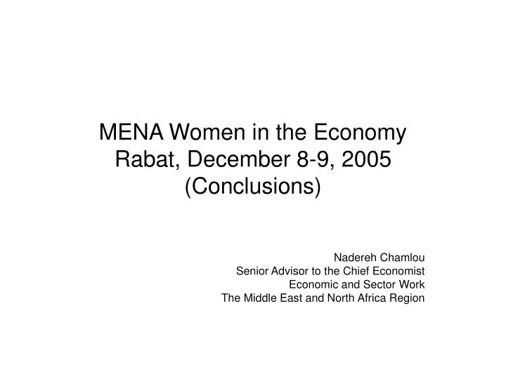 mena women in the economy rabat december 8 9 2005 conclusions