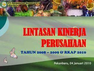LINTASAN KINERJA PERUSAHAAN TAHUN 200 8 – 2009 &amp; RKAP 2010
