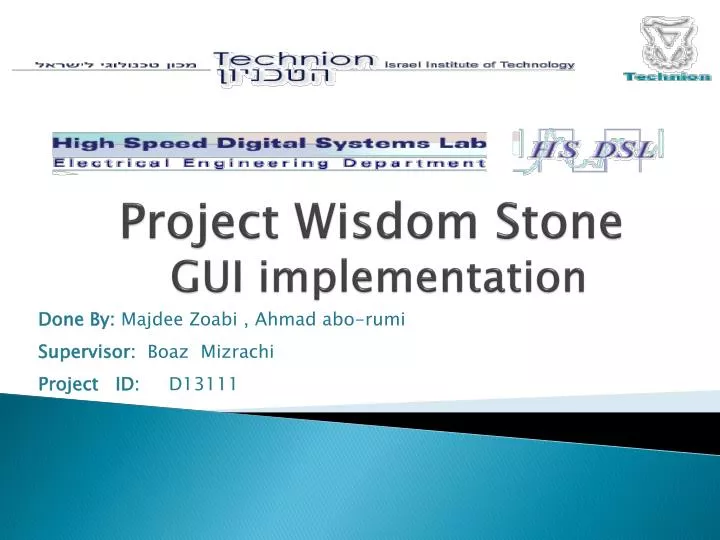 project wisdom stone gui implementation