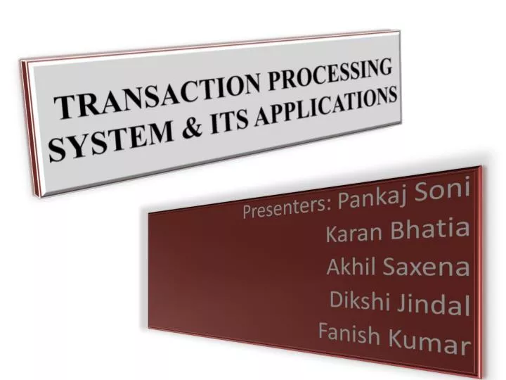 transaction processing system its applications