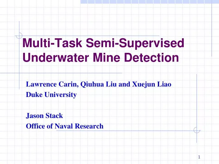 multi task semi supervised underwater mine detection