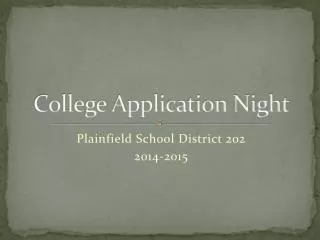 College Application Night