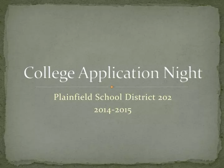 college application night