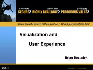 Visualization and 	User Experience